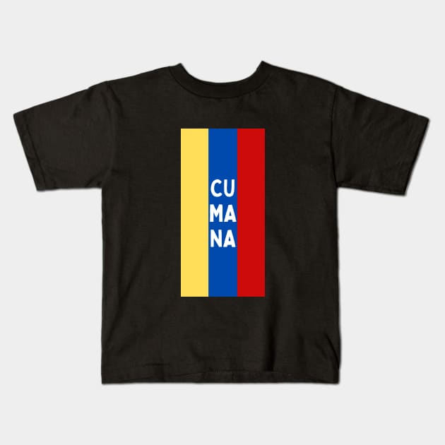 Cumana City in Venezuelan Flag Colors Vertical Kids T-Shirt by aybe7elf
